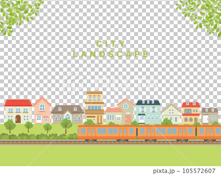 洋風な住宅が立ち並ぶ街並み 洋風な住宅が立ち並ぶ街並み 105572607