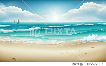 Ocean Sea Breeze Sand Clear Blue Sky, Generative with Ai Ocean Sea Breeze Sand Clear Blue Sky, Generative with Ai 105572993