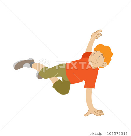 ブレイクダンスをする白人の少年 105573315