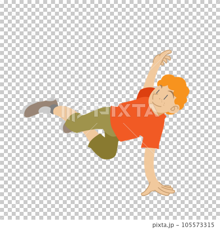 ブレイクダンスをする白人の少年 105573315