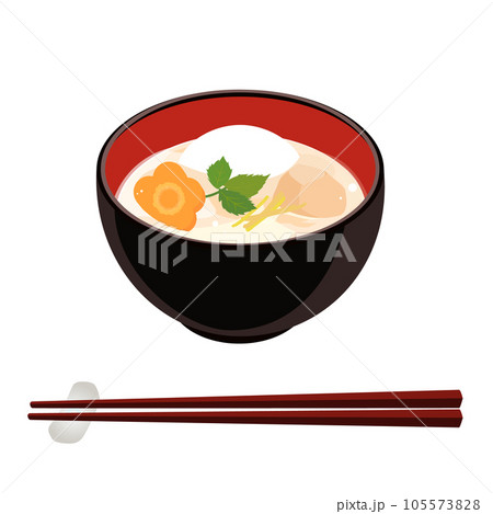 お雑煮(関西風)のイラスト お雑煮(関西風)のイラスト 105573828