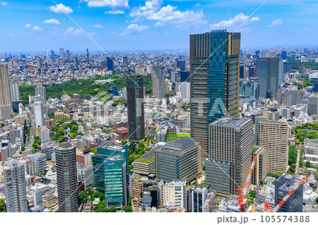 東京 港区 六本木ヒルズ展望台からの都市風景(六本木方面) 東京 港区 六本木ヒルズ展望台からの都市風景(六本木方面) 105574388