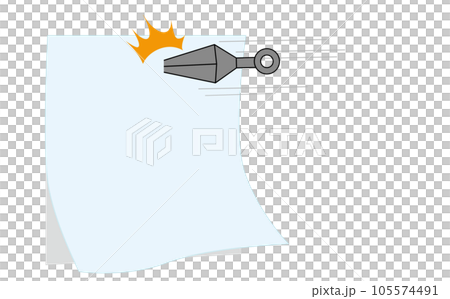 Kunai and paper frame Kunai and paper frame 105574491