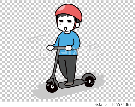 電動キックボードに乗っている男性 105575363