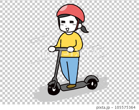 電動キックボードに乗っている女性 105575364