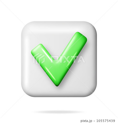 3D Right Button in Square Shape 105575439