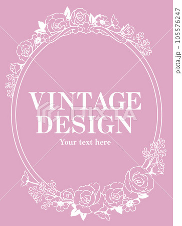 アンティークなお花の装飾フレーム。ベクター素材。 105576247