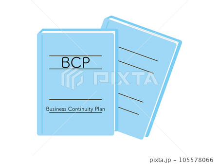 2冊の事業継続計画のファイル、BCP、Business Continuity Plan 105578066