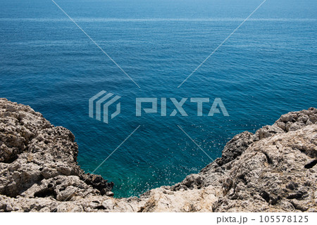Rocky coastline in Cyprus 105578125