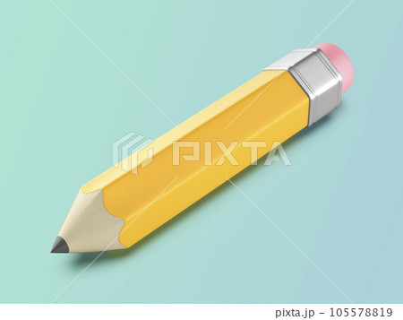 Yellow pencil with eraser 105578819