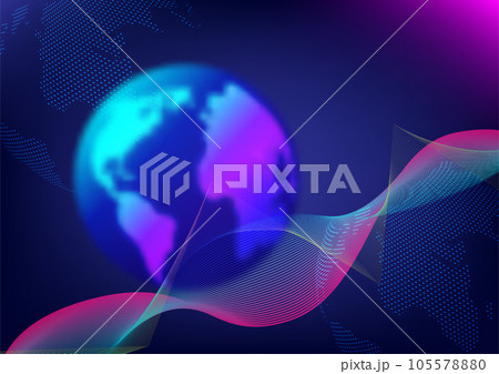 Multiverse global network communication technology futuristic abstract background vector illustration 20230710 105578880