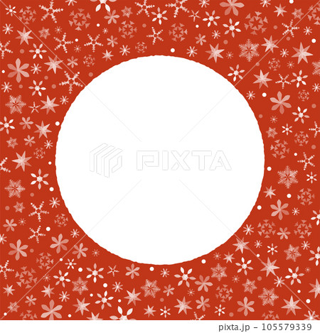 クリスマスに使える赤い雪の結晶のベクターフレーム 105579339