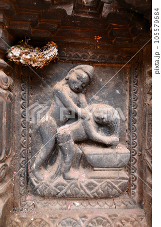Erotic carvings on Hindu temples in Kathmandu, Nepal Erotic carvings on Hindu temples in Kathmandu, Nepal 105579684