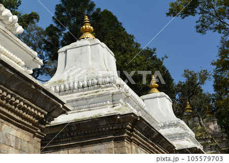 Ancient Hindu temple in Pashupatinath before the earthquake that destroyed them. Kathmandu, Nepal Ancient Hindu temple in Pashupatinath before the earthquake that destroyed them. Kathmandu, Nepal 105579703