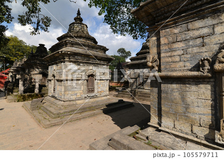 Ancient Hindu temple in Pashupatinath before the earthquake that destroyed them. Kathmandu, Nepal Ancient Hindu temple in Pashupatinath before the earthquake that destroyed them. Kathmandu, Nepal 105579711