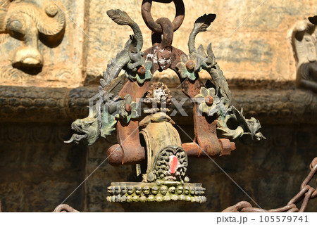 Ancient brass statue in Pashupatinath, Nepal Ancient brass statue in Pashupatinath, Nepal 105579741
