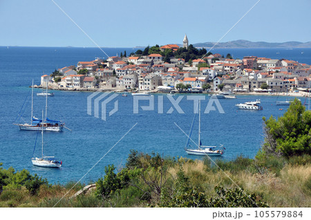 Mediterranean coastal town of Primosten, Croatia Mediterranean coastal town of Primosten, Croatia 105579884