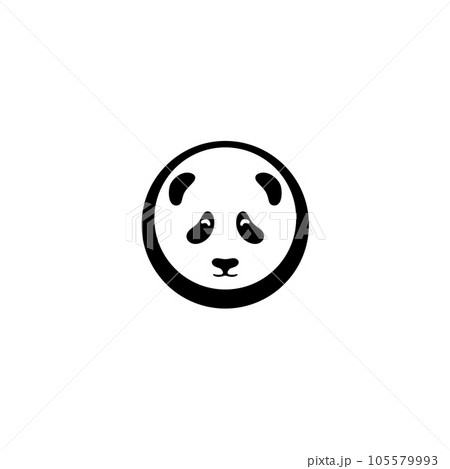 Logo panda. Head panda in circle. Vector 105579993