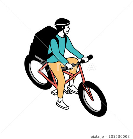 フードデリバリーをする男性のイラスト 105580008