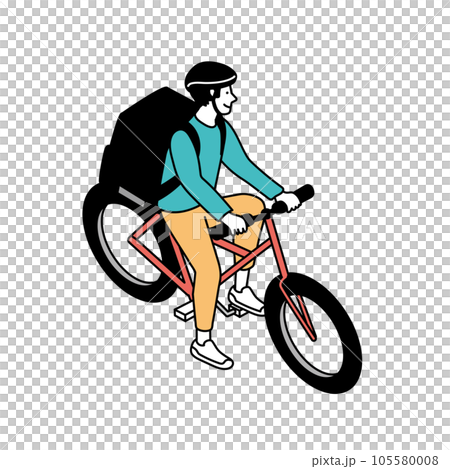 フードデリバリーをする男性のイラスト 105580008