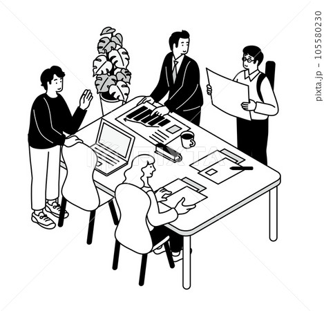 会議をしているビジネスパーソンのイメージイラスト 会議をしているビジネスパーソンのイメージイラスト 105580230