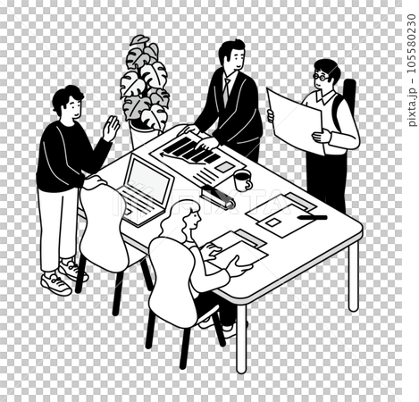 会議をしているビジネスパーソンのイメージイラスト 会議をしているビジネスパーソンのイメージイラスト 105580230