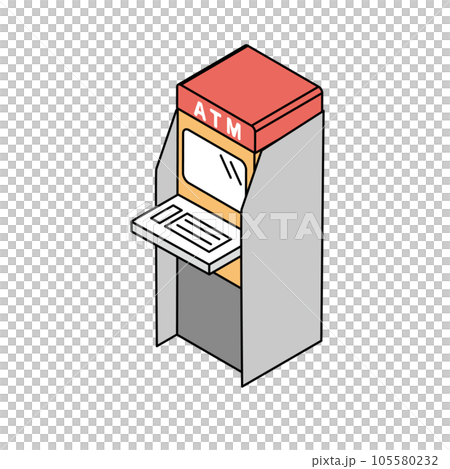 アイソメトリック構図のシンプルなATMのイラスト アイソメトリック構図のシンプルなATMのイラスト 105580232