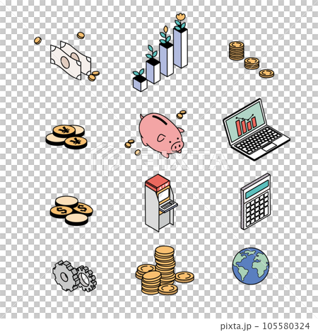 等距構圖插圖集想像資產管理 等距構圖插圖集想像資產管理 105580324