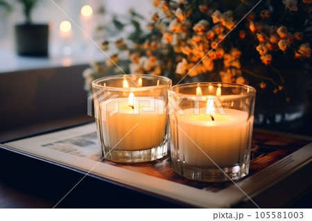 interior design, Cozy home interior decor, burning candles 105581003