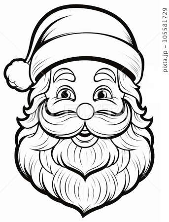クリスマスのサンタクロースの塗り絵　AI画像 105581729