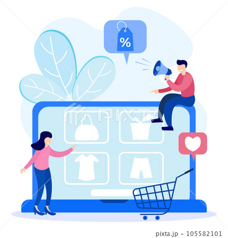 Illustration vector graphic cartoon character of discount Illustration vector graphic cartoon character of discount 105582101