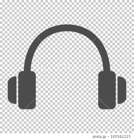 ヘッドフォンのシンプルなベクターアイコンイラスト ヘッドフォンのシンプルなベクターアイコンイラスト 105582225