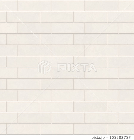 White metro tile seamless pattern. Subway brick wall background. 105582757