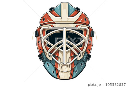 Hockey Goalie Mask flat illustration, Vector illustration Hockey goalie helmet 105582837