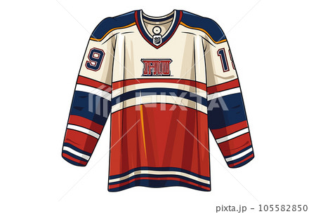 ice hockey jersey uniform vector, Hockey jersey flat illustration 2d vector 105582850