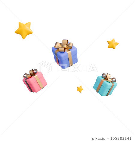 3DCG|3色のギフトボックスから選べるプレゼント 3DCG|3色のギフトボックスから選べるプレゼント 105583141