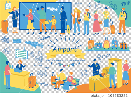 Airport illustration material collection 105583221