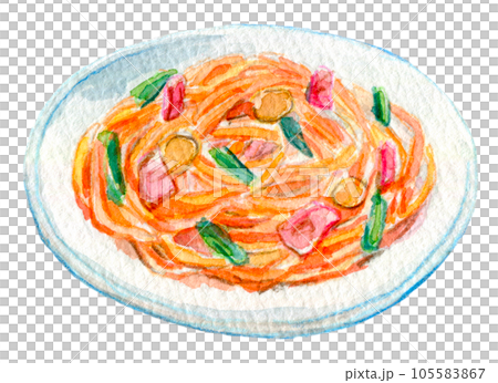 Watercolor illustration food Neapolitan 105583867