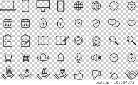 線画のアイコンセット 105584372