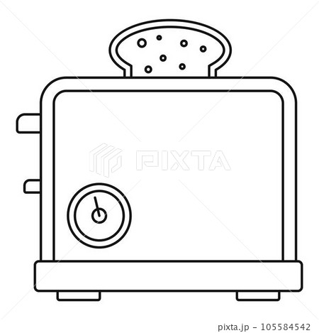 Timer toaster icon. Outline timer toaster vector icon for web design isolated on white background 105584542