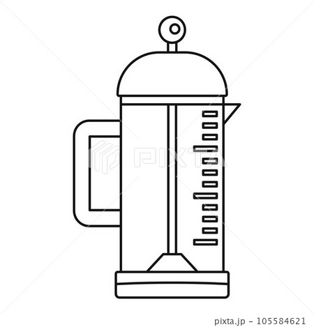 Infusion coffee pot icon. Outline infusion coffee pot vector icon for web design isolated on white background 105584621