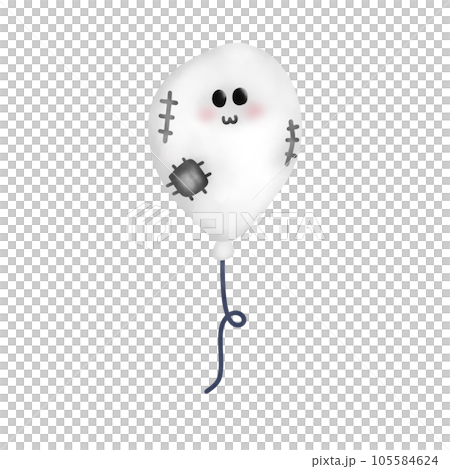 funny ghost with helium balloons Halloween  105584624