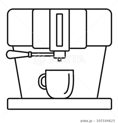 Modern coffee machine icon. Outline modern coffee machine vector icon for web design isolated on white background Modern coffee machine icon. Outline modern coffee machine vector icon for web design isolated on white background 105584625