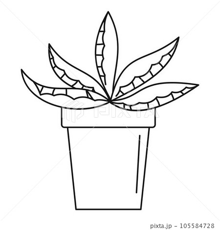 Home cactus pot icon. Outline home cactus pot vector icon for web design isolated on white background 105584728