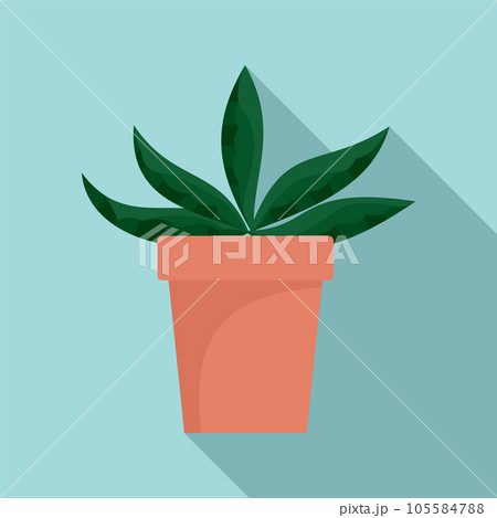 Home cactus pot icon. Flat illustration of home cactus pot vector icon for web design 105584788