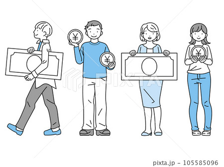 お金を持った男女 お金を持った男女 105585096