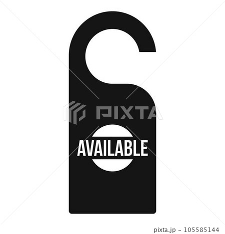 Available hanger tag icon. Simple illustration of available hanger tag vector icon for web design isolated on white background Available hanger tag icon. Simple illustration of available hanger tag vector icon for web design isolated on white background 105585144