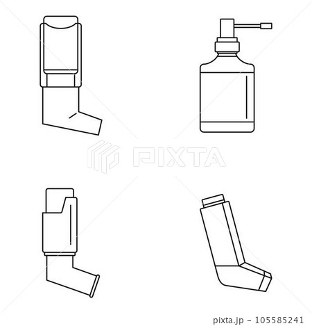 Inhaler set icon. Outline inhaler set vector icon for web design isolated on white background 105585241