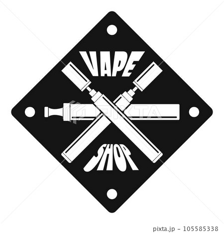 Vape shop logo. Simple illustration of vape shop vector logo for web design isolated on white background Vape shop logo. Simple illustration of vape shop vector logo for web design isolated on white background 105585338