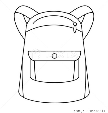 Emmo backpack icon. Outline emmo backpack vector icon for web design isolated on white background Emmo backpack icon. Outline emmo backpack vector icon for web design isolated on white background 105585614